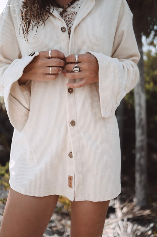 UNISEX Cord Hemd TAVIRA - Natur