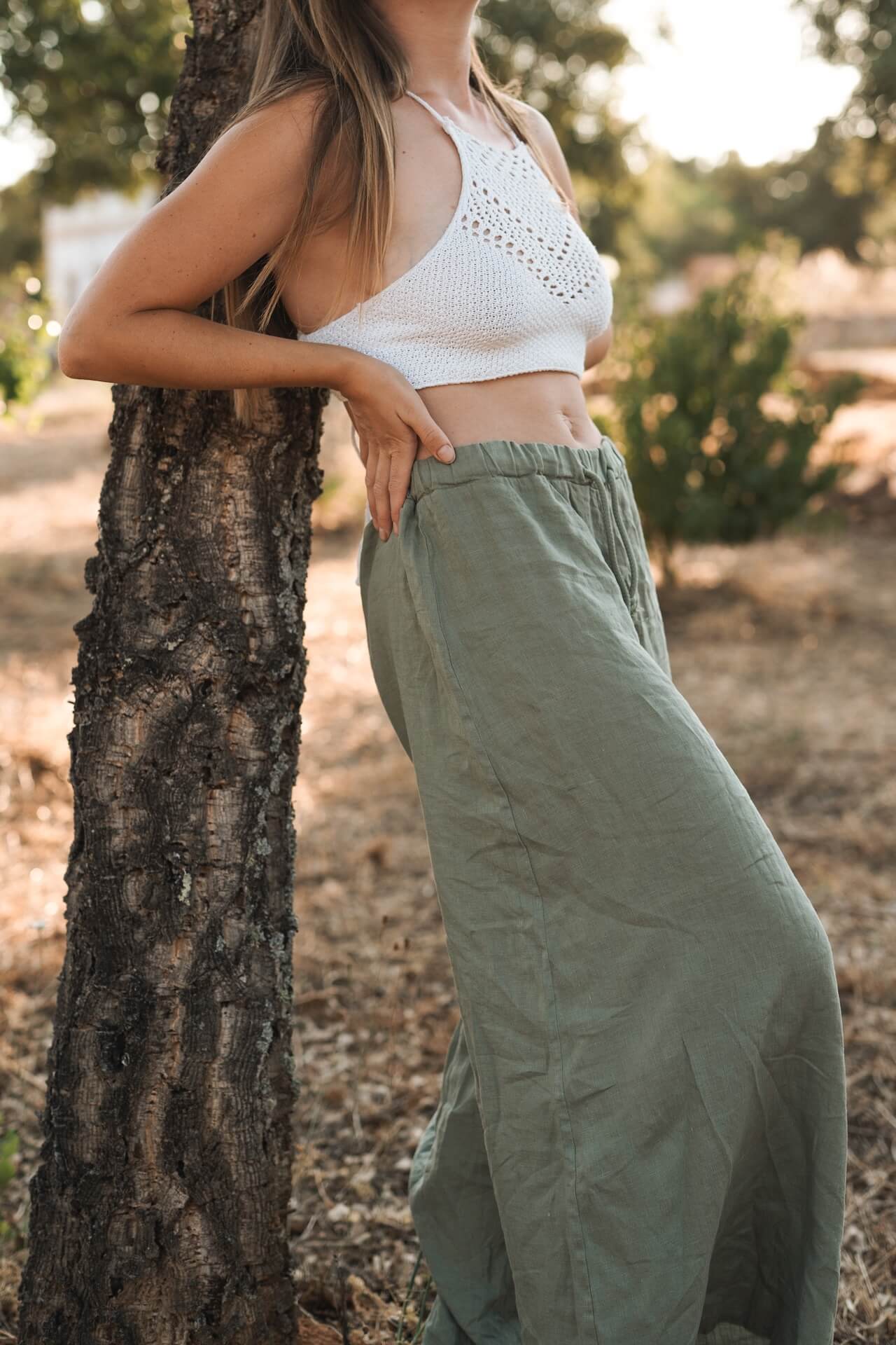 Leinenhose KALEA - Olive