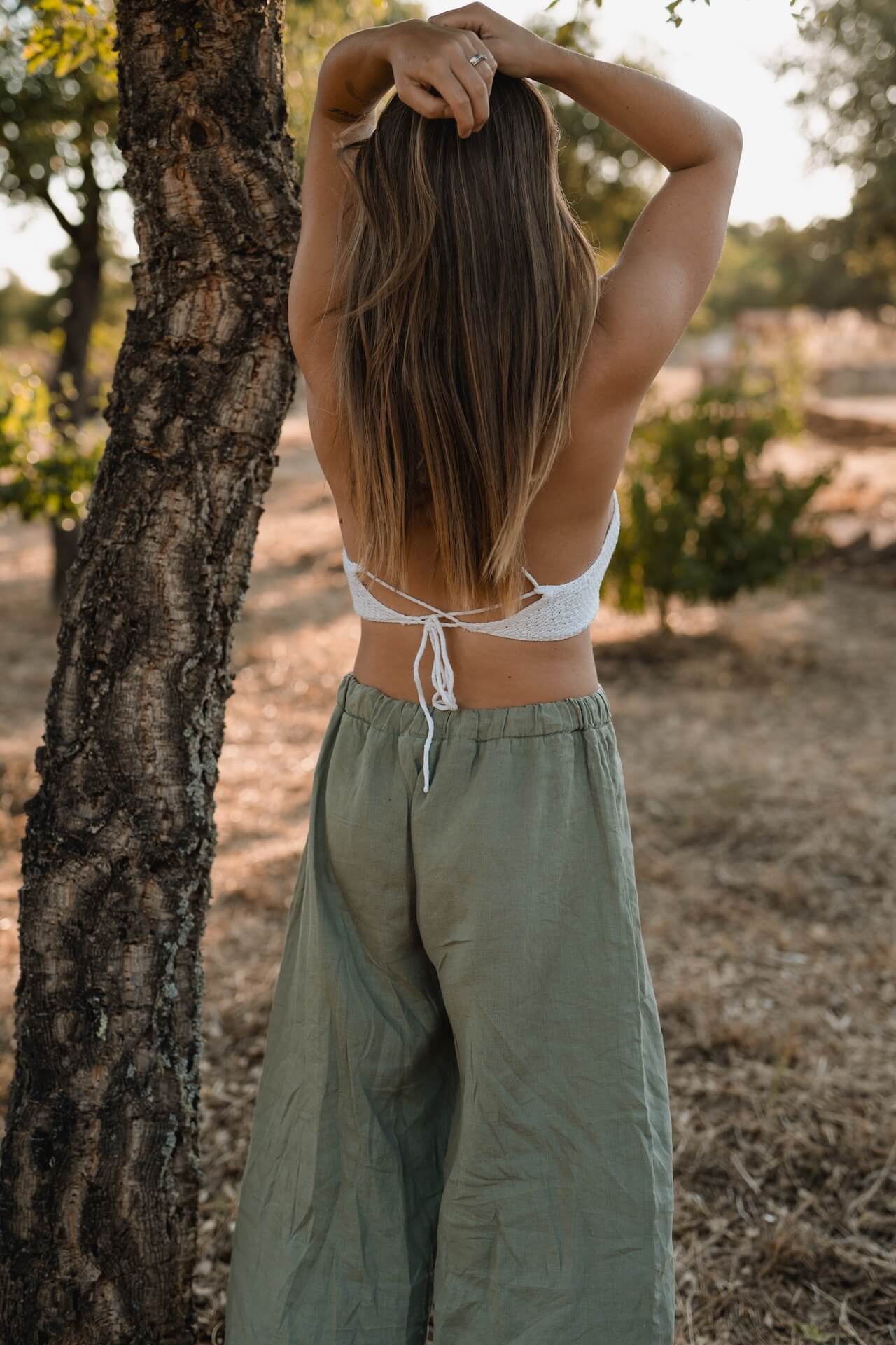 Leinenhose KALEA - Olive