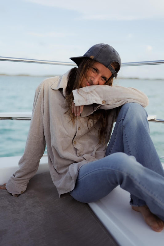 UNISEX Cord Hemd TAVIRA - Taupe