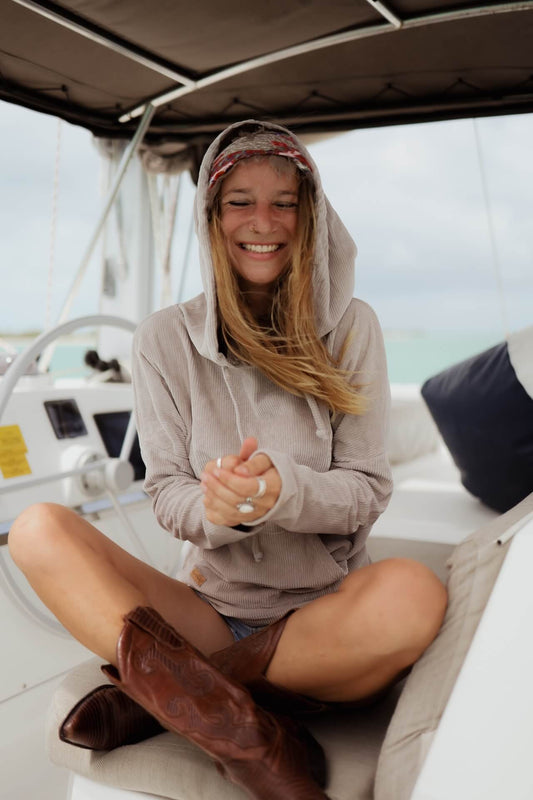 UNISEX Cord Hoodie FARO - Taupe