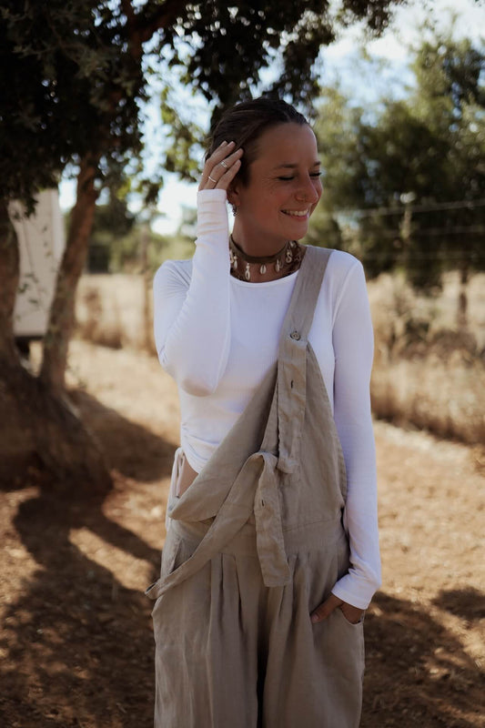 Leinen Overall FUSETA - Sand