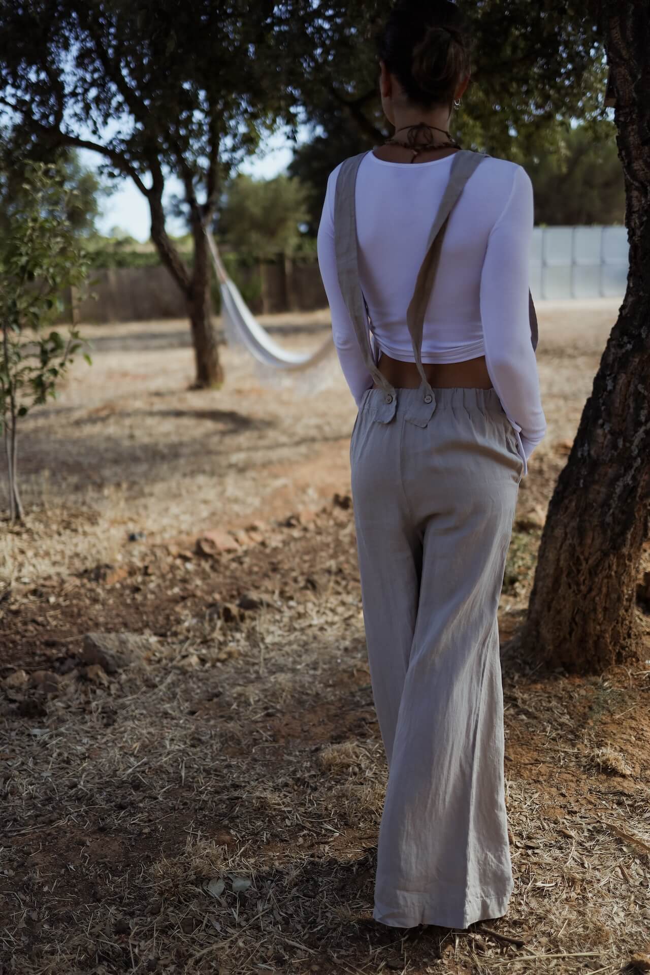 Leinen Overall FUSETA - Sand