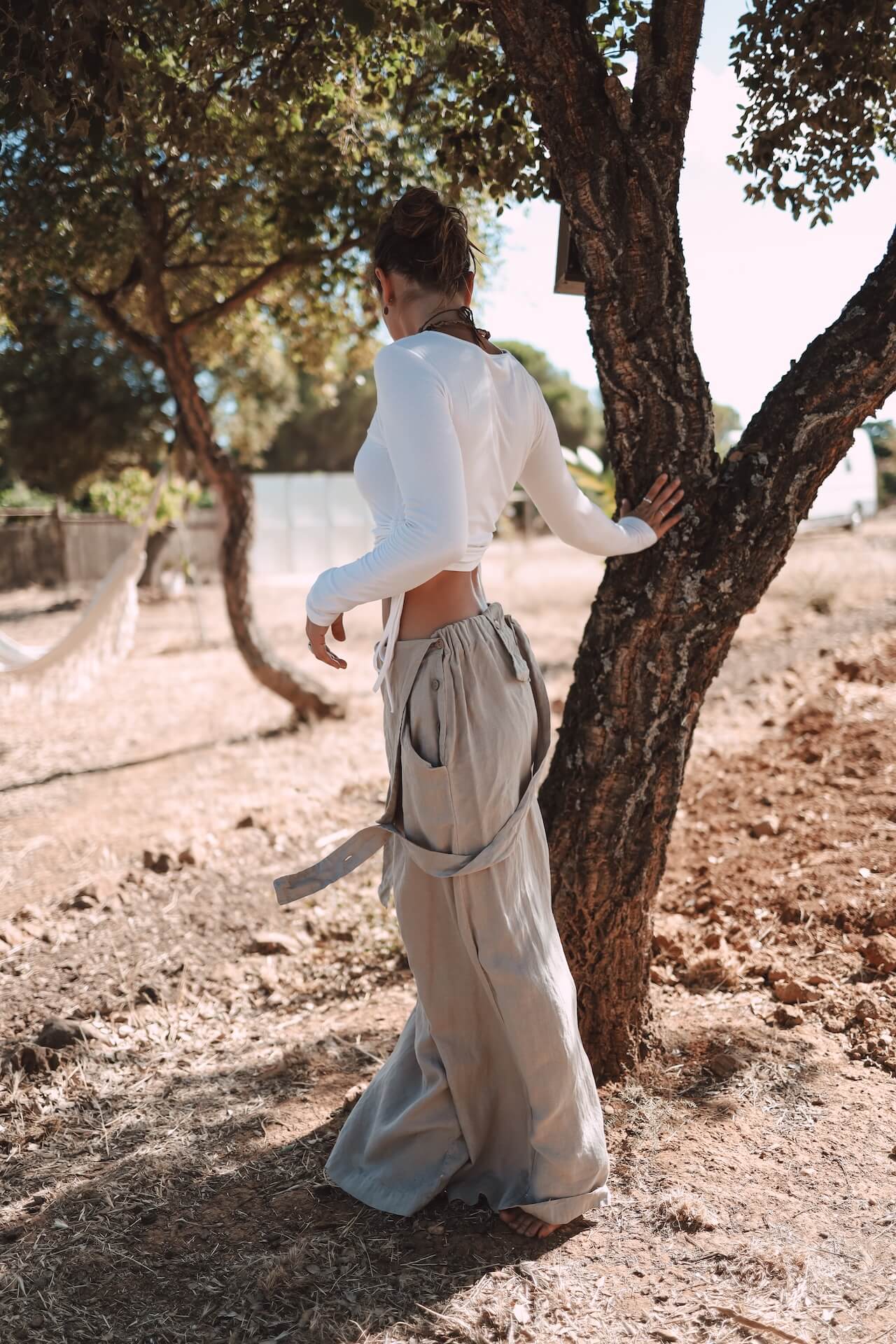 Leinen Overall FUSETA - Sand
