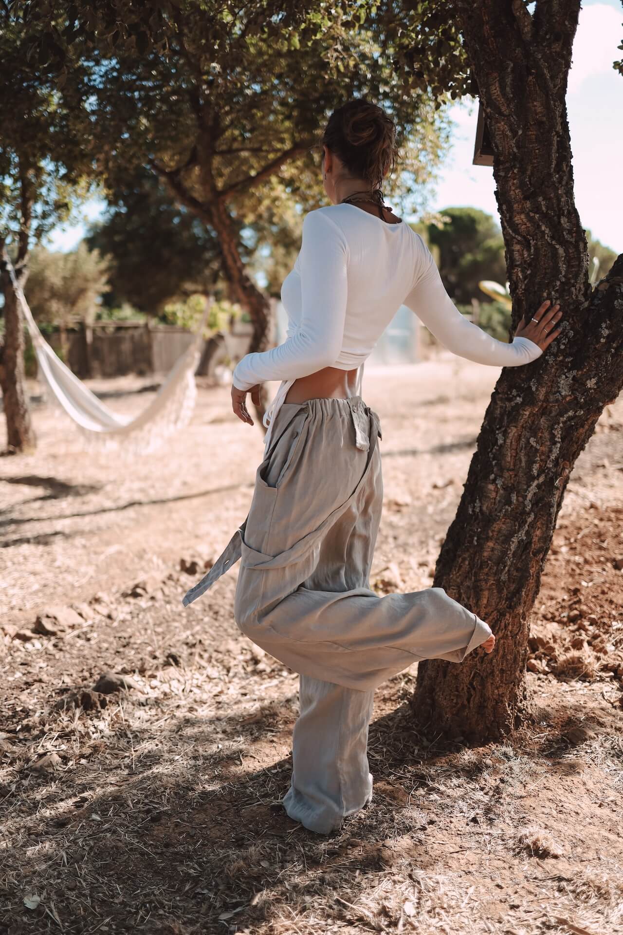 Leinen Overall FUSETA - Sand