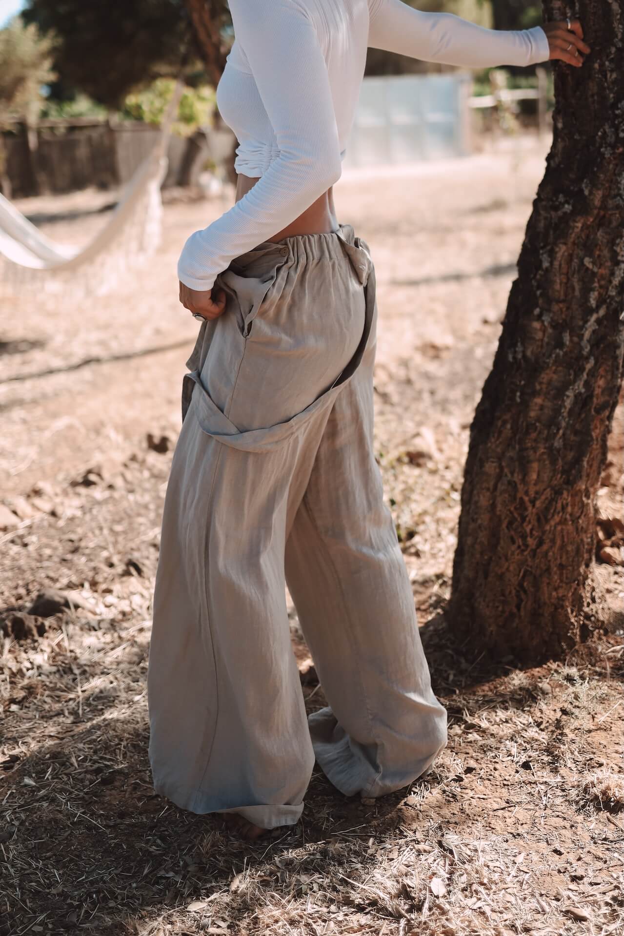 Leinen Overall FUSETA - Sand