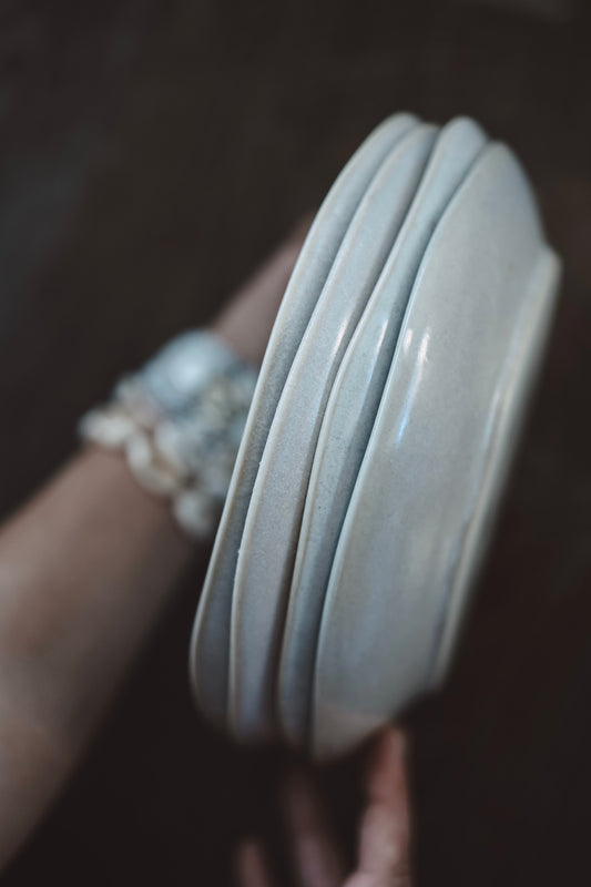 4er kleine Teller SET (Perlmutt matt)