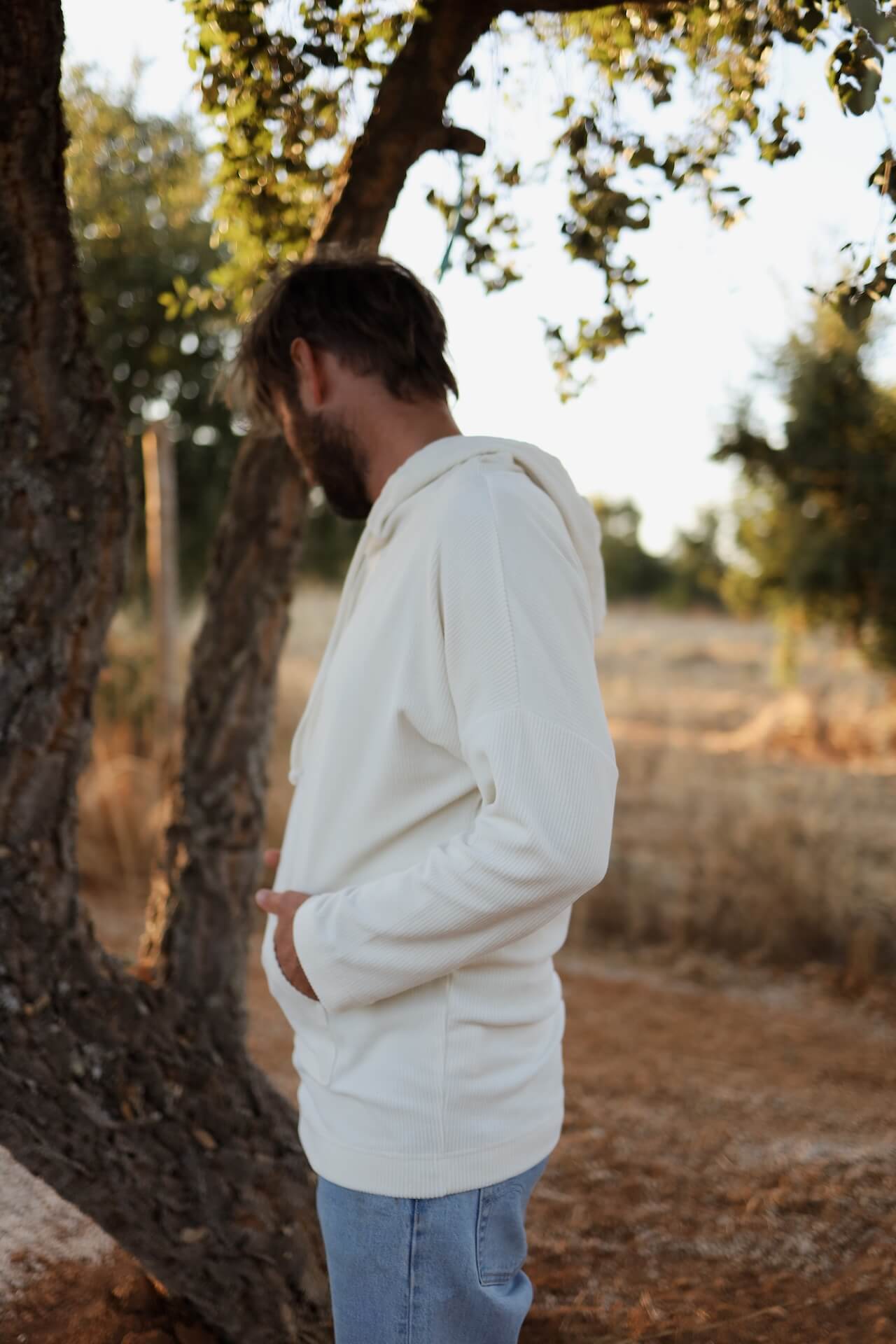 UNISEX Cord Hoodie FARO - Natur