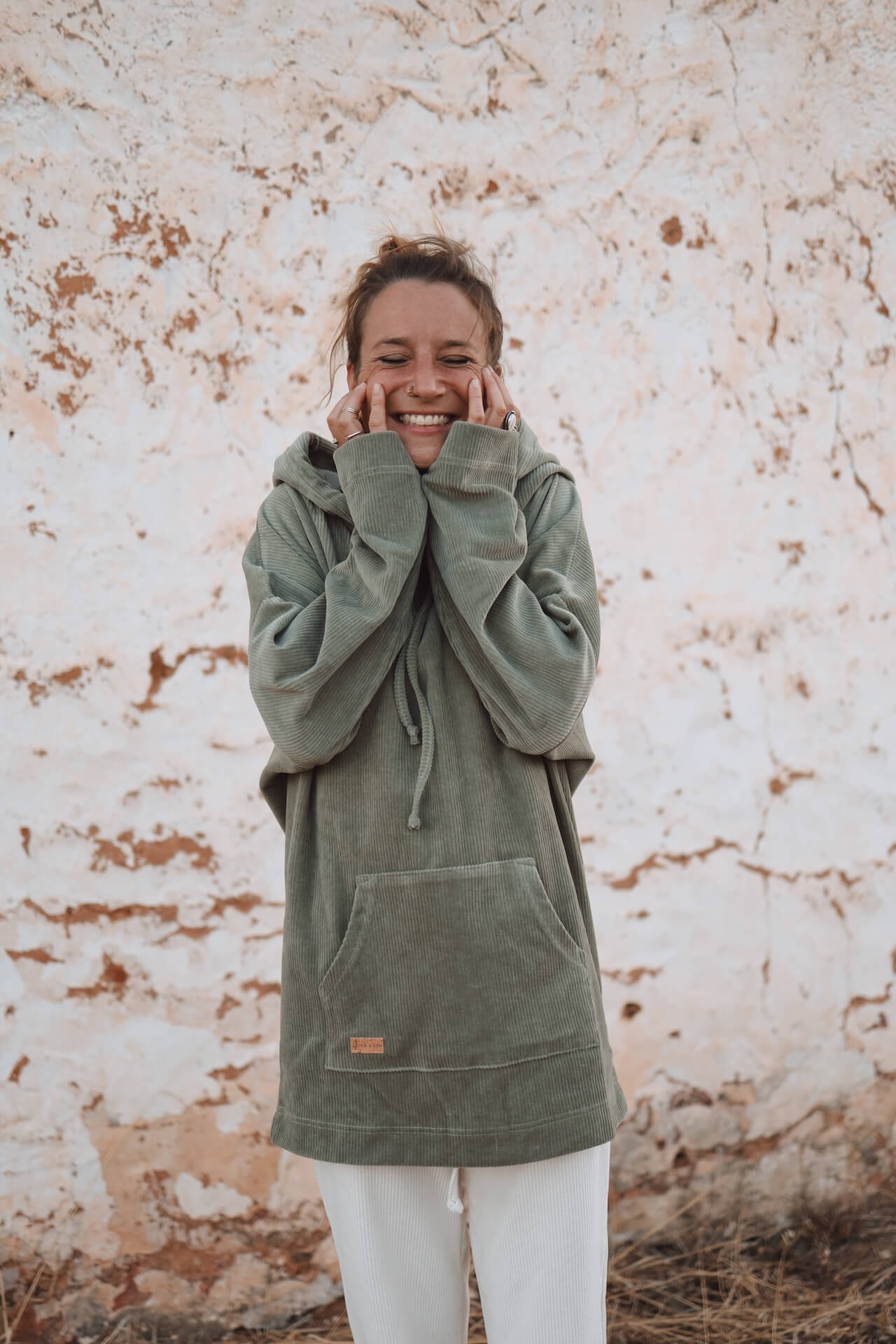 UNISEX Cord Hoodie FARO - Olive