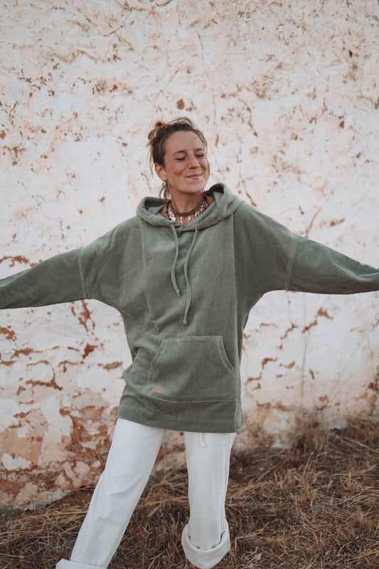 UNISEX Cord Hoodie FARO - Olive