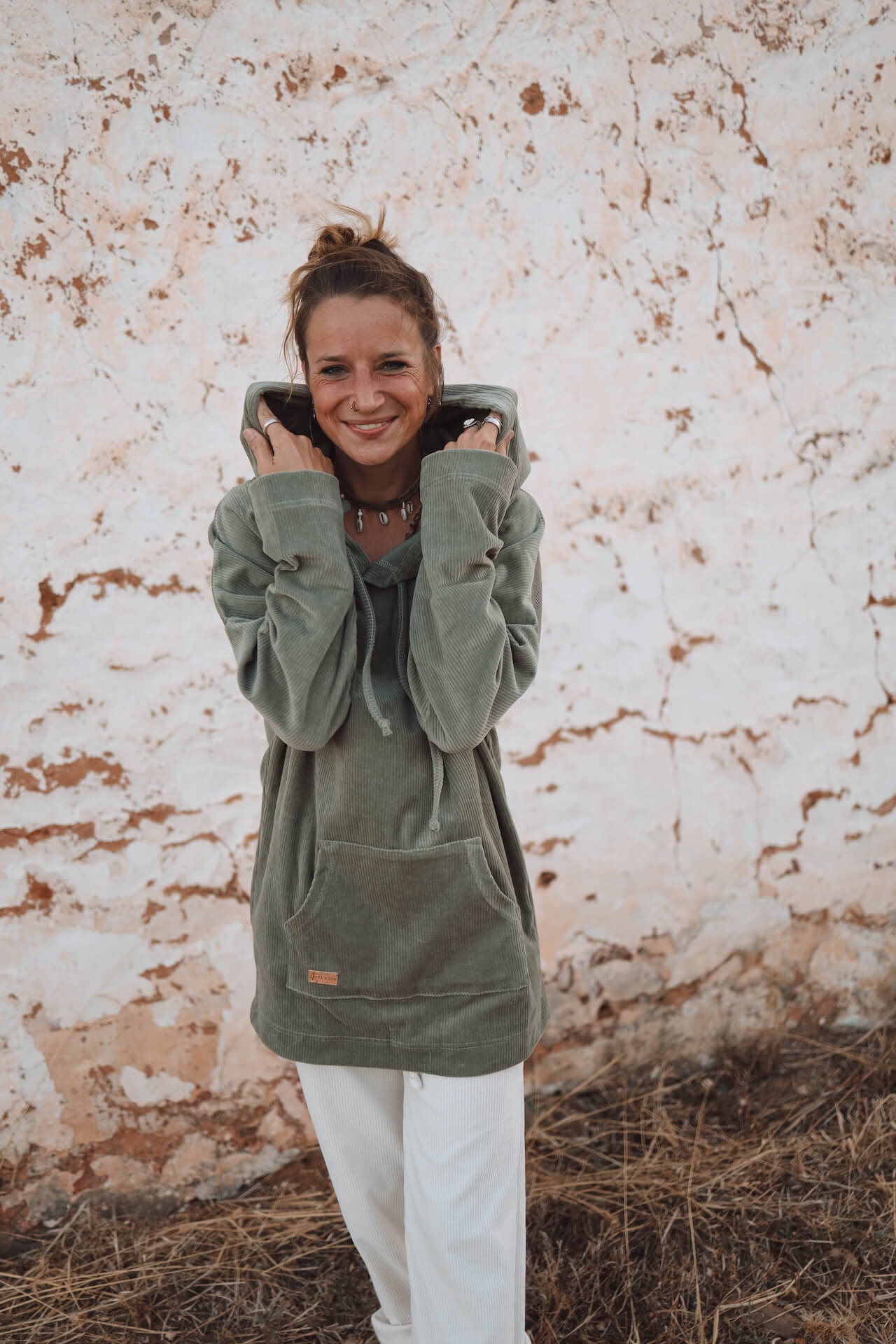 UNISEX Cord Hoodie FARO - Olive