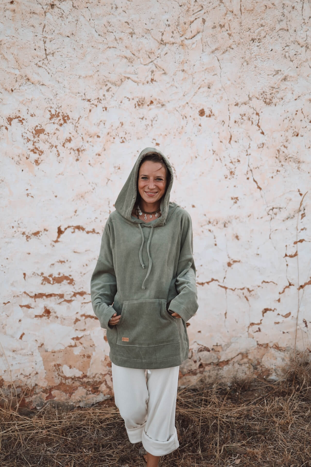 UNISEX Cord Hoodie FARO - Olive