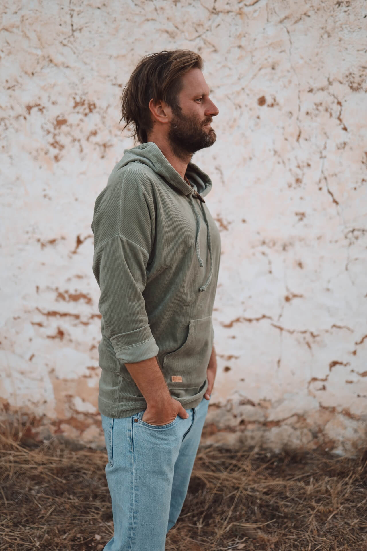 UNISEX Cord Hoodie FARO - Olive