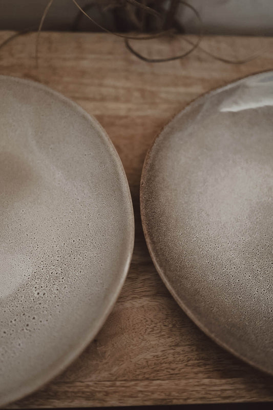 4er große Teller SET (Kaffeebraun)