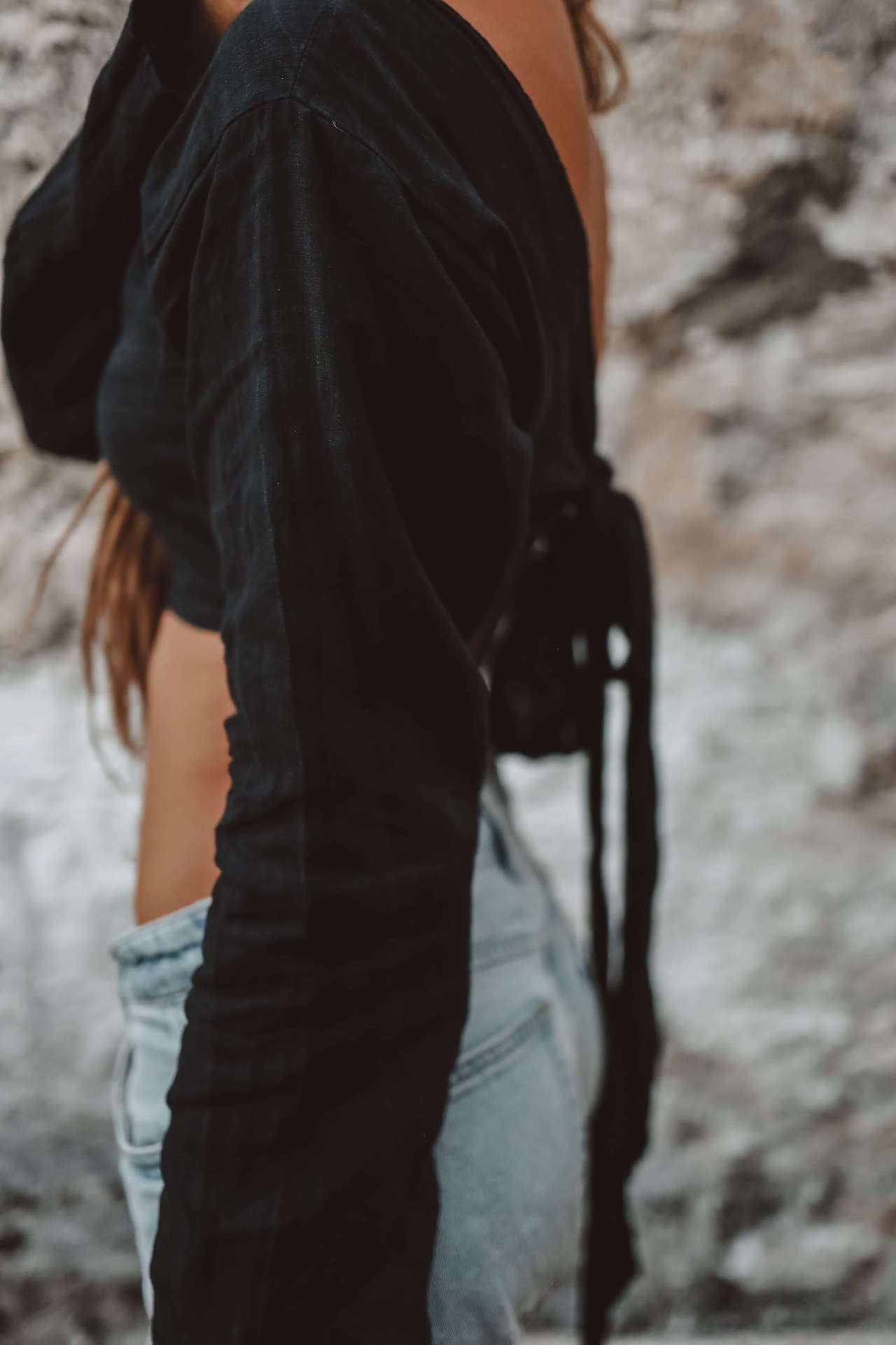 Leinenshirt MOANA - Schwarz