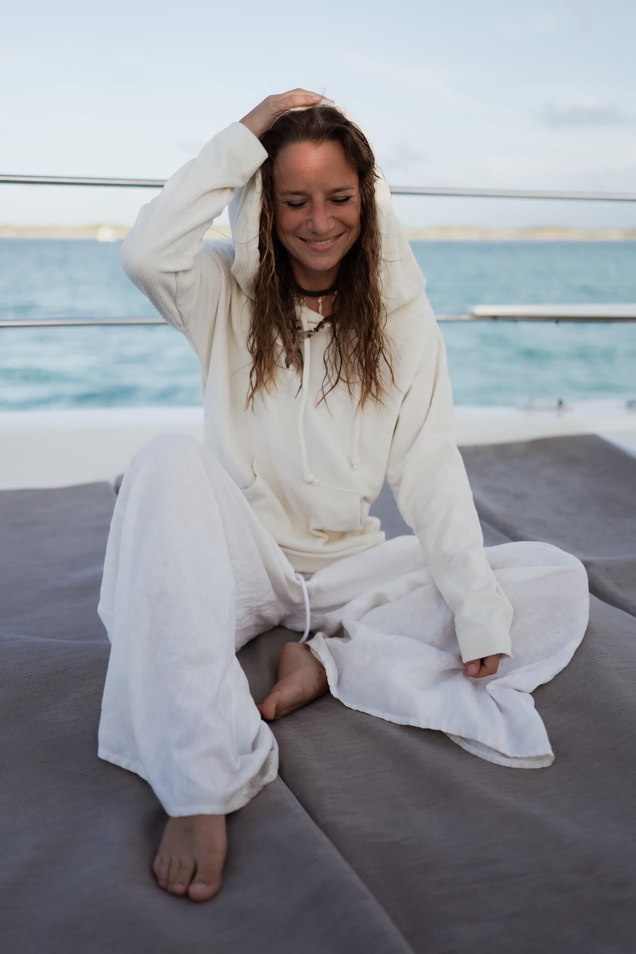 UNISEX Cord Hoodie FARO - Natur