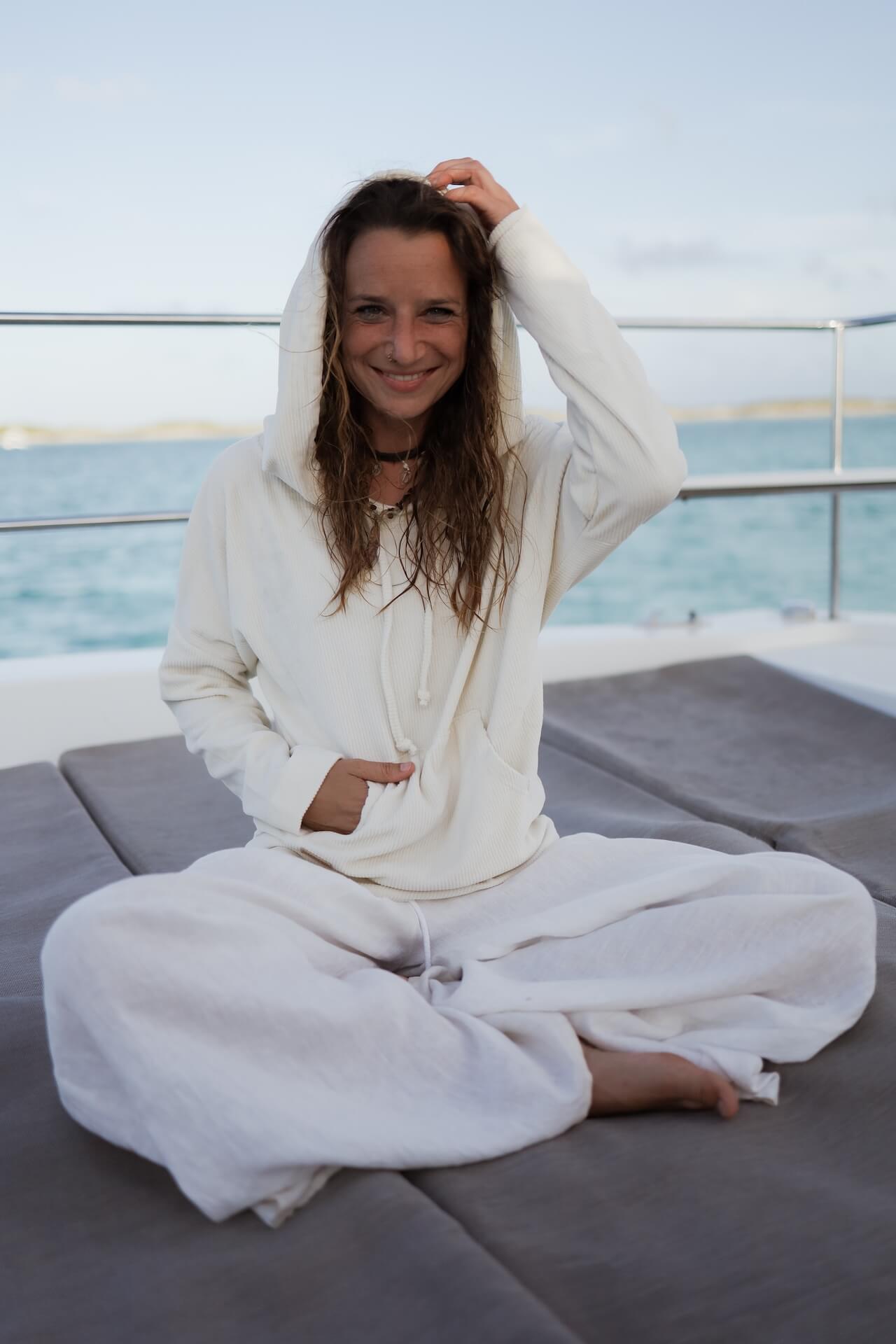 UNISEX Cord Hoodie FARO - Natur