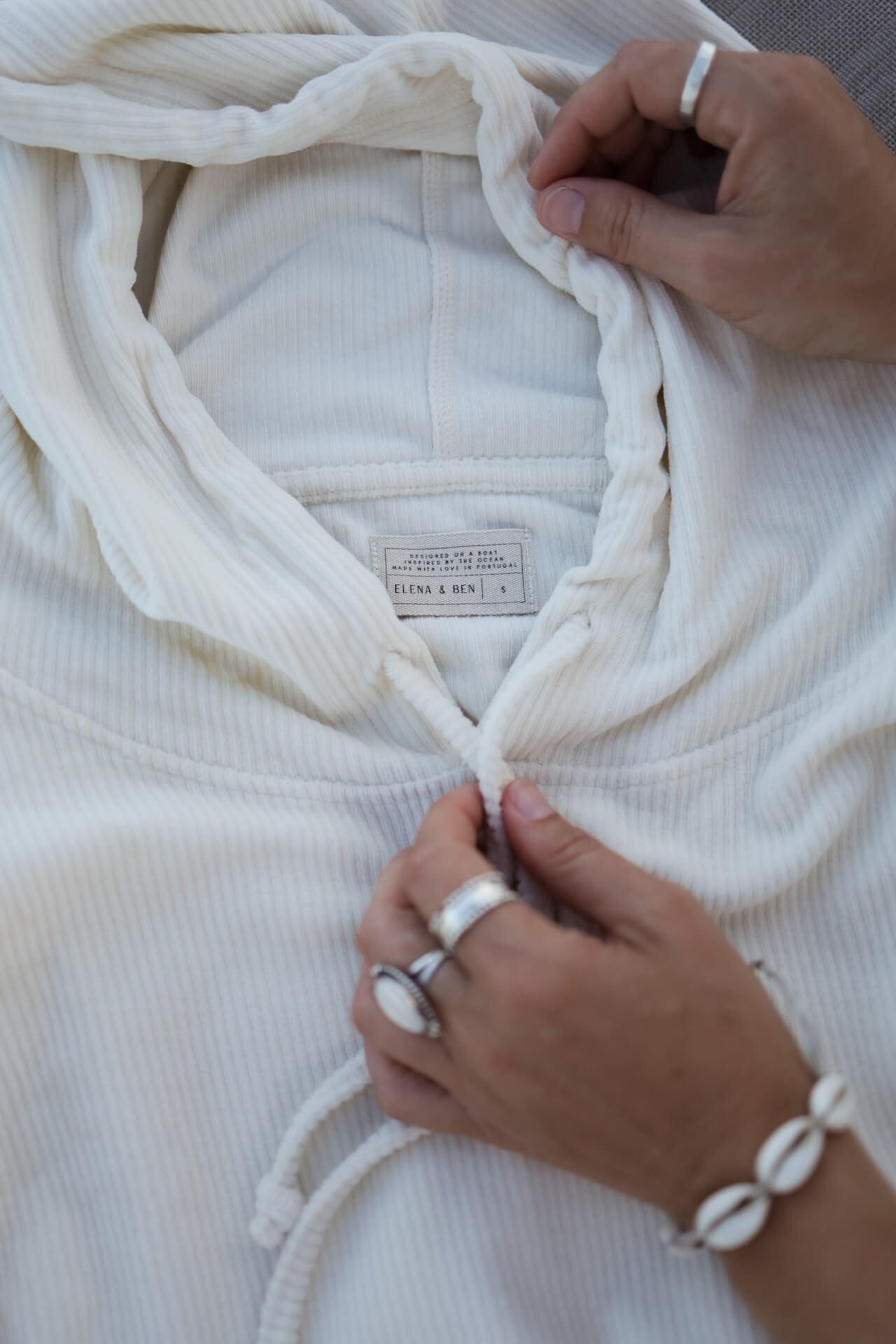 UNISEX Cord Hoodie FARO - Natur