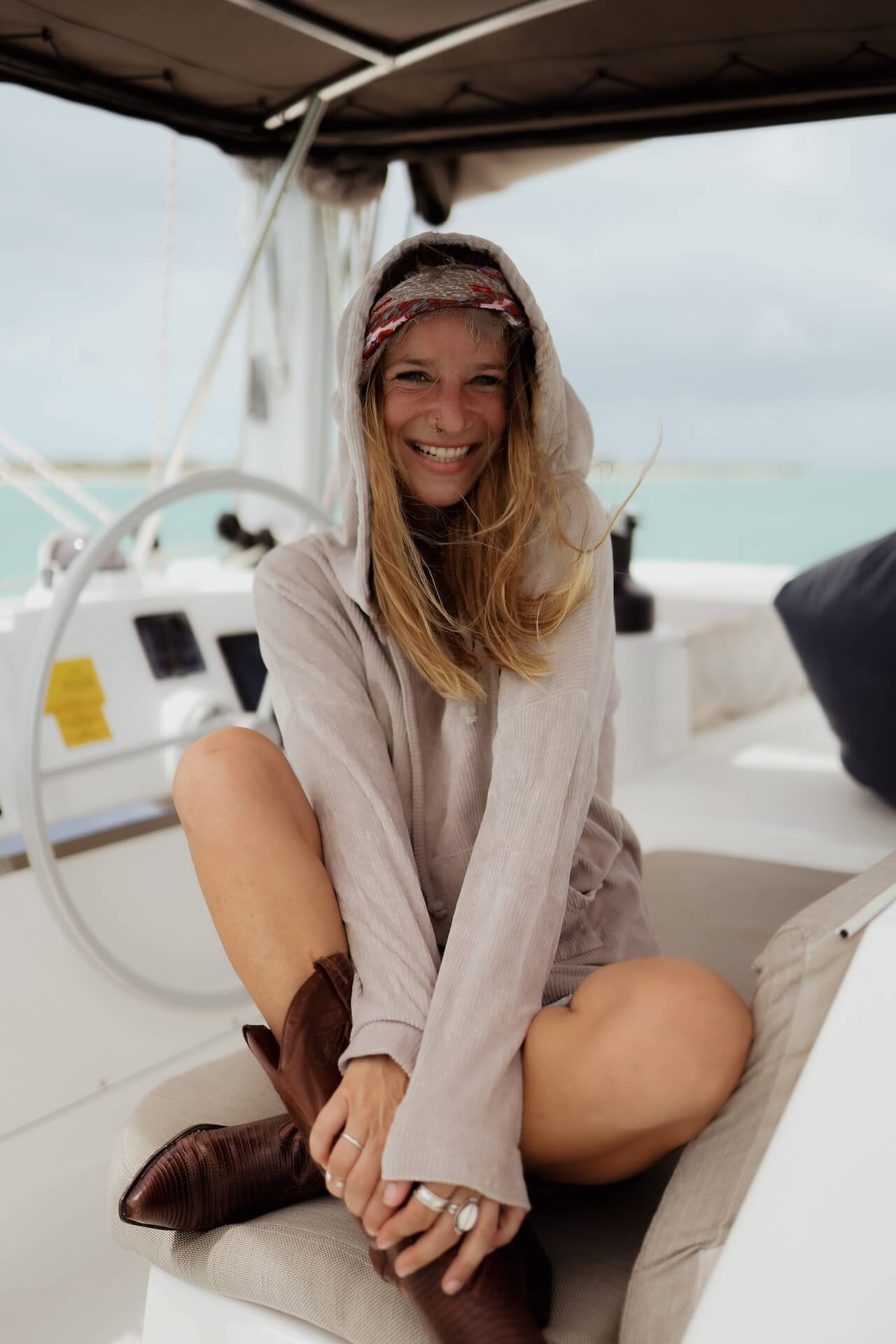 UNISEX Cord Hoodie FARO - Taupe