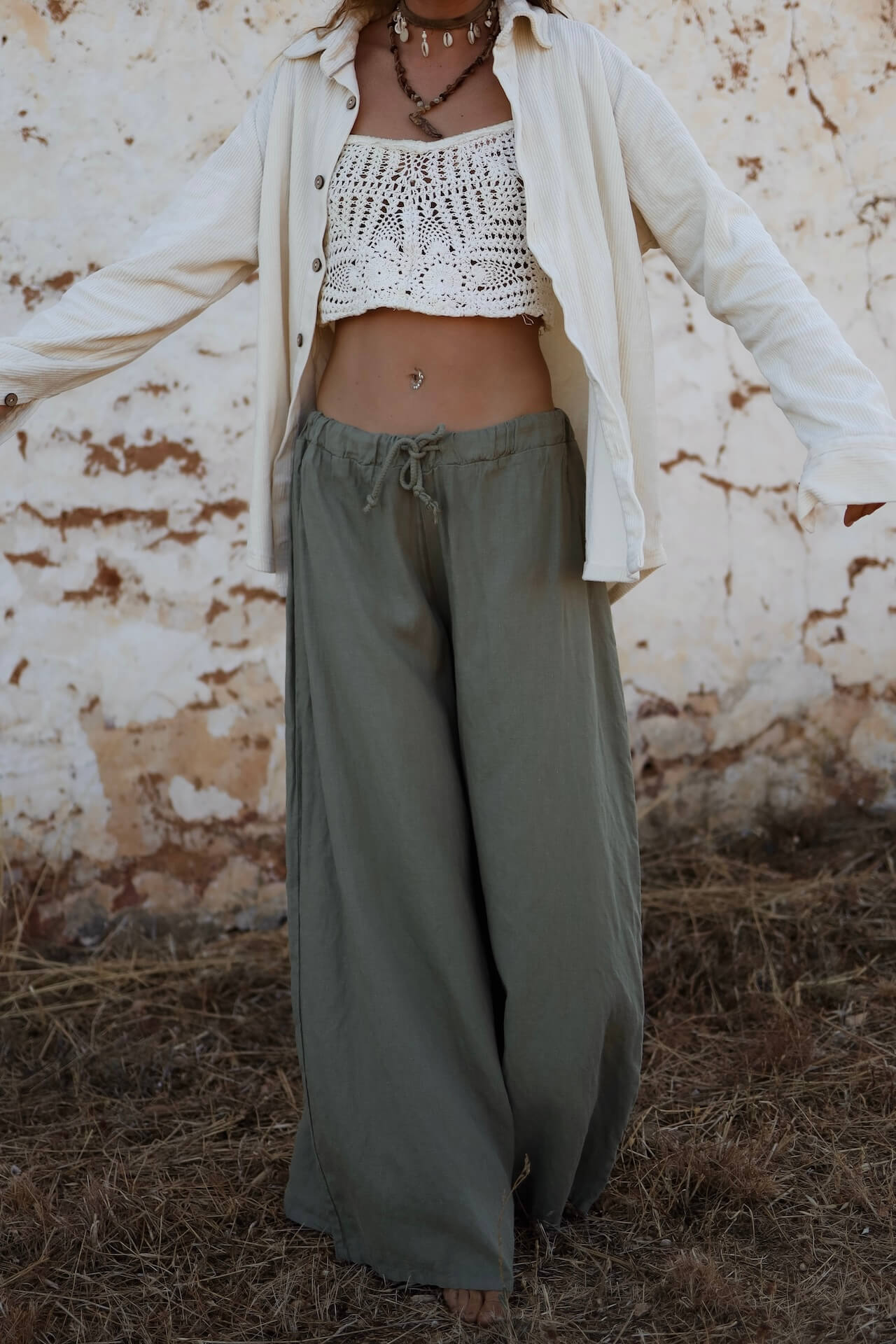 Leinenhose KALEA - Olive