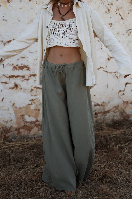 Leinenhose KALEA - Olive