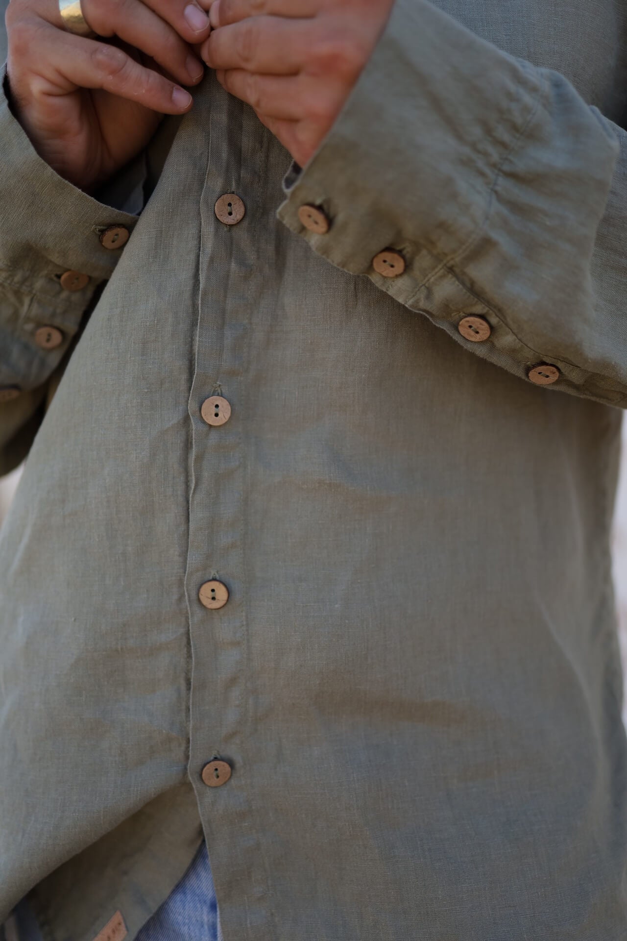 UNISEX Leinenhemd ARMONA - Olive