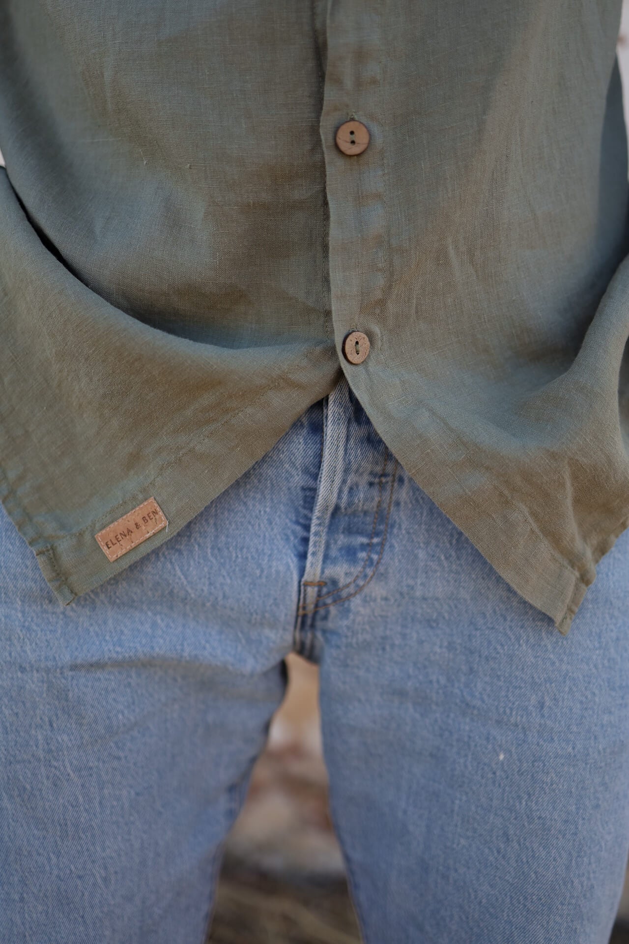 UNISEX Leinenhemd ARMONA - Olive