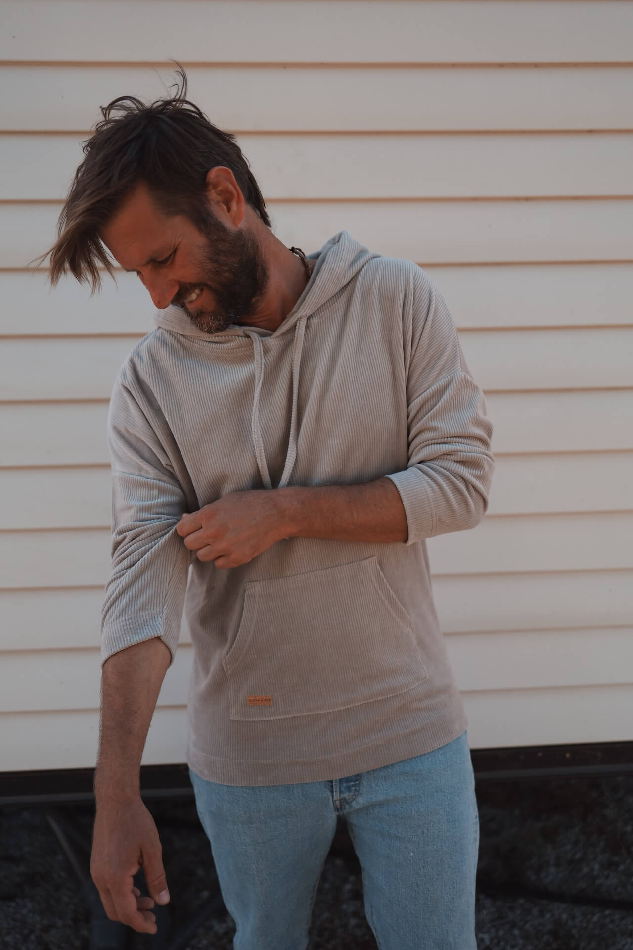 UNISEX Cord Hoodie FARO - Taupe