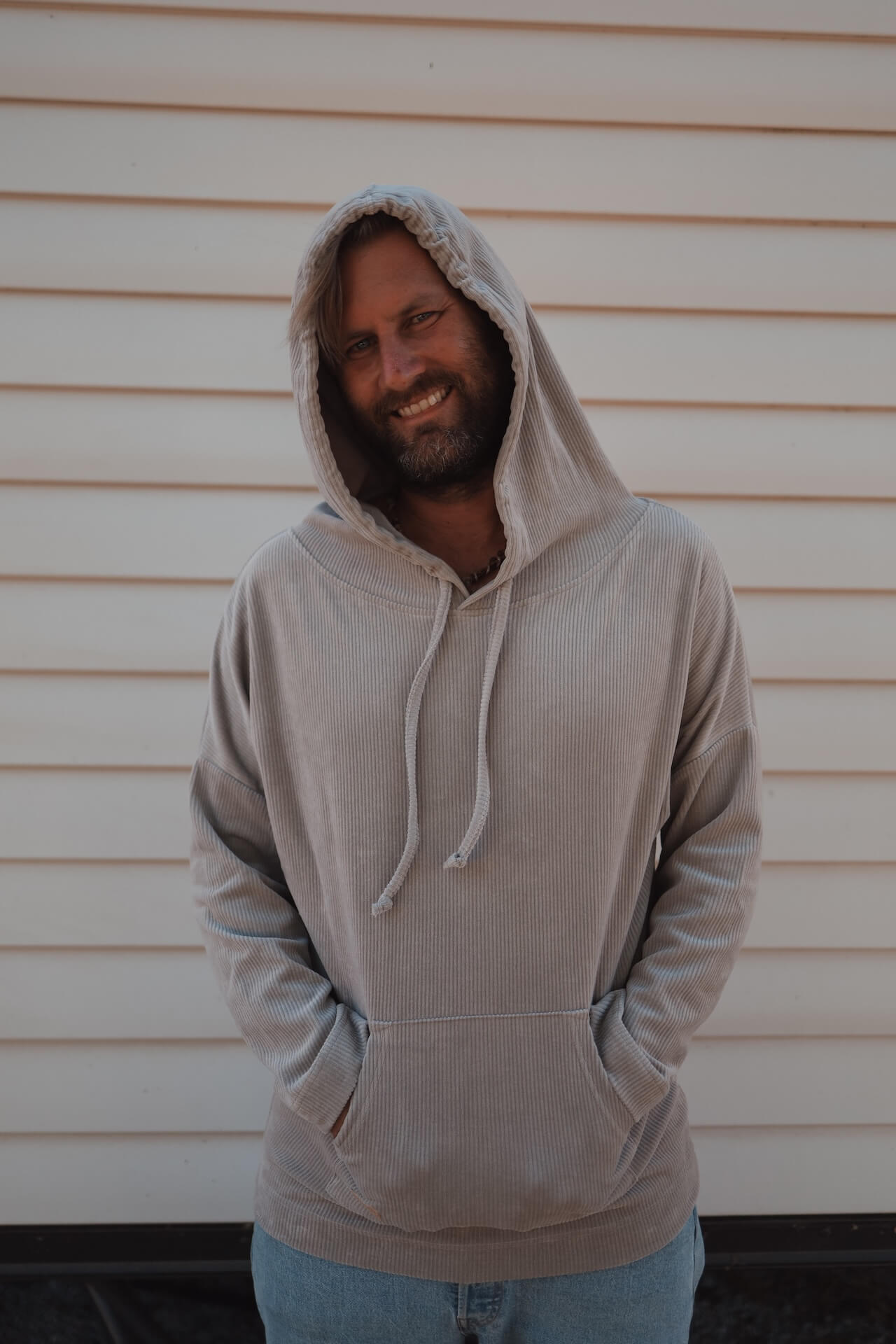 UNISEX Cord Hoodie FARO - Taupe