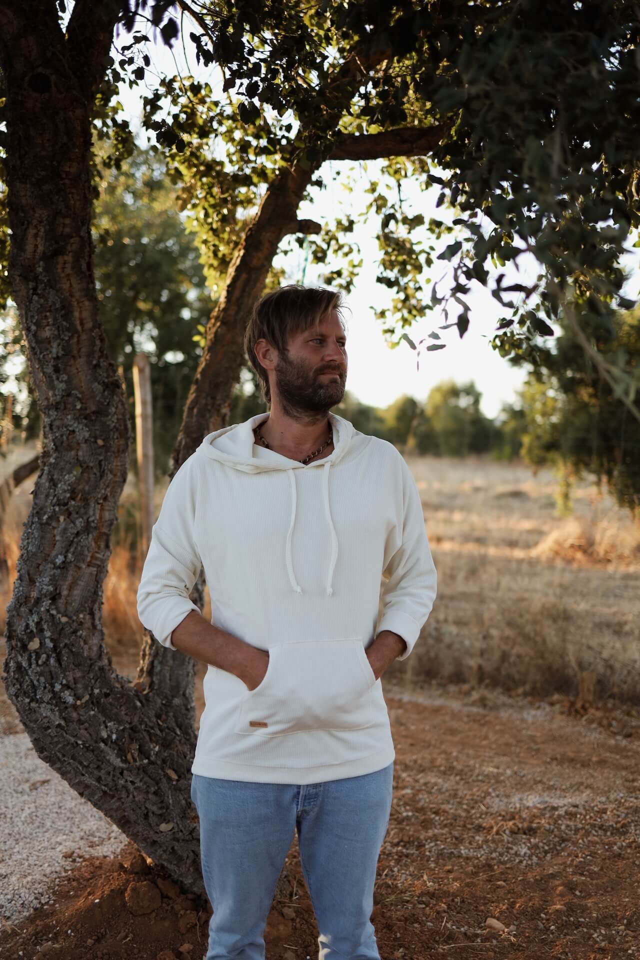 UNISEX Cord Hoodie FARO - Natur