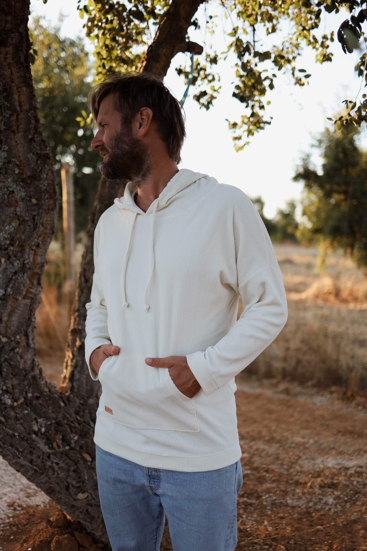 UNISEX Cord Hoodie FARO - Natur
