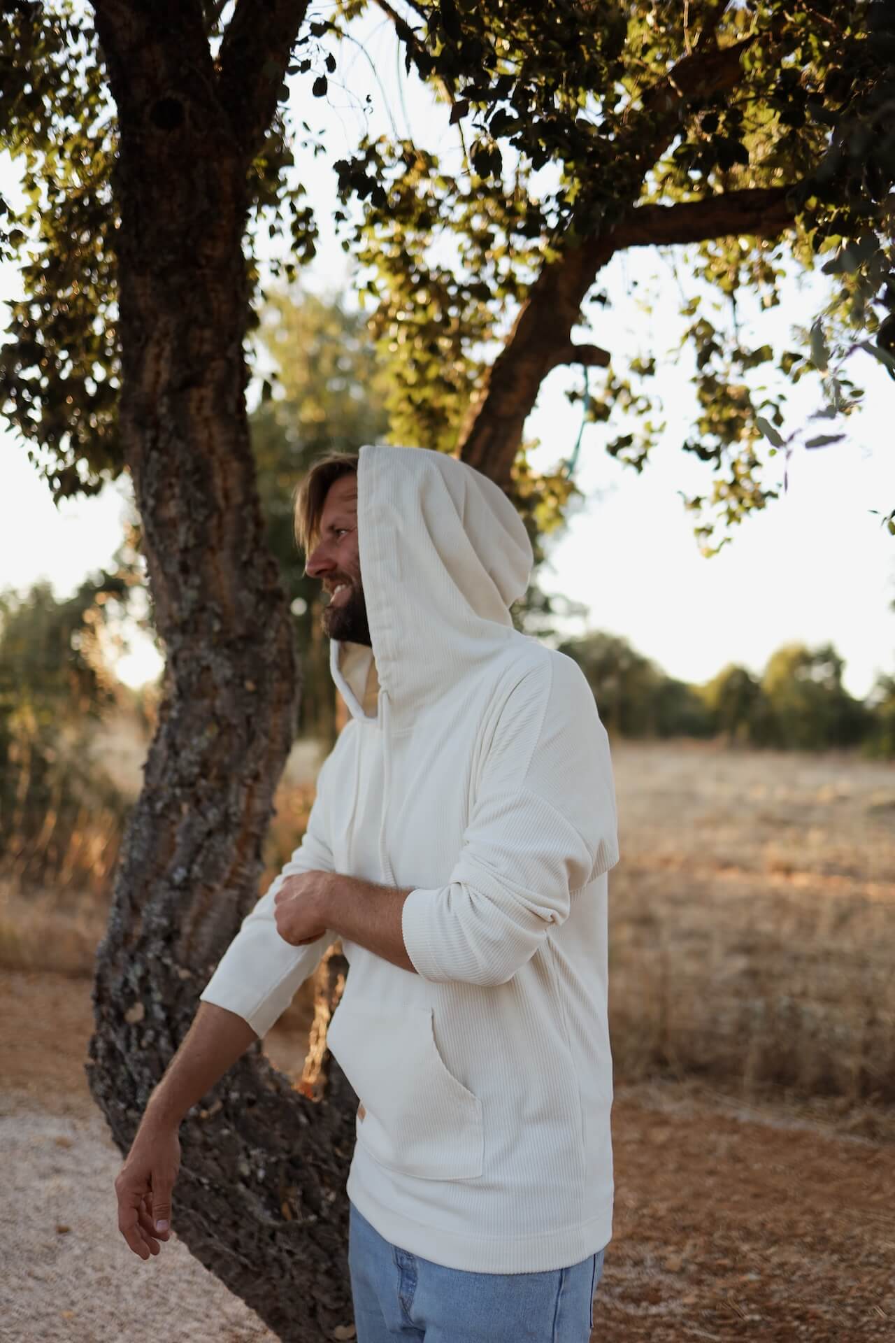 UNISEX Cord Hoodie FARO - Natur