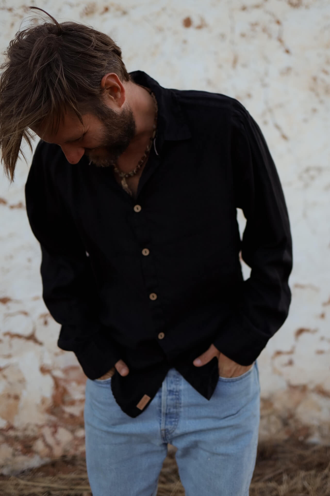 UNISEX Leinenhemd ARMONA - Schwarz