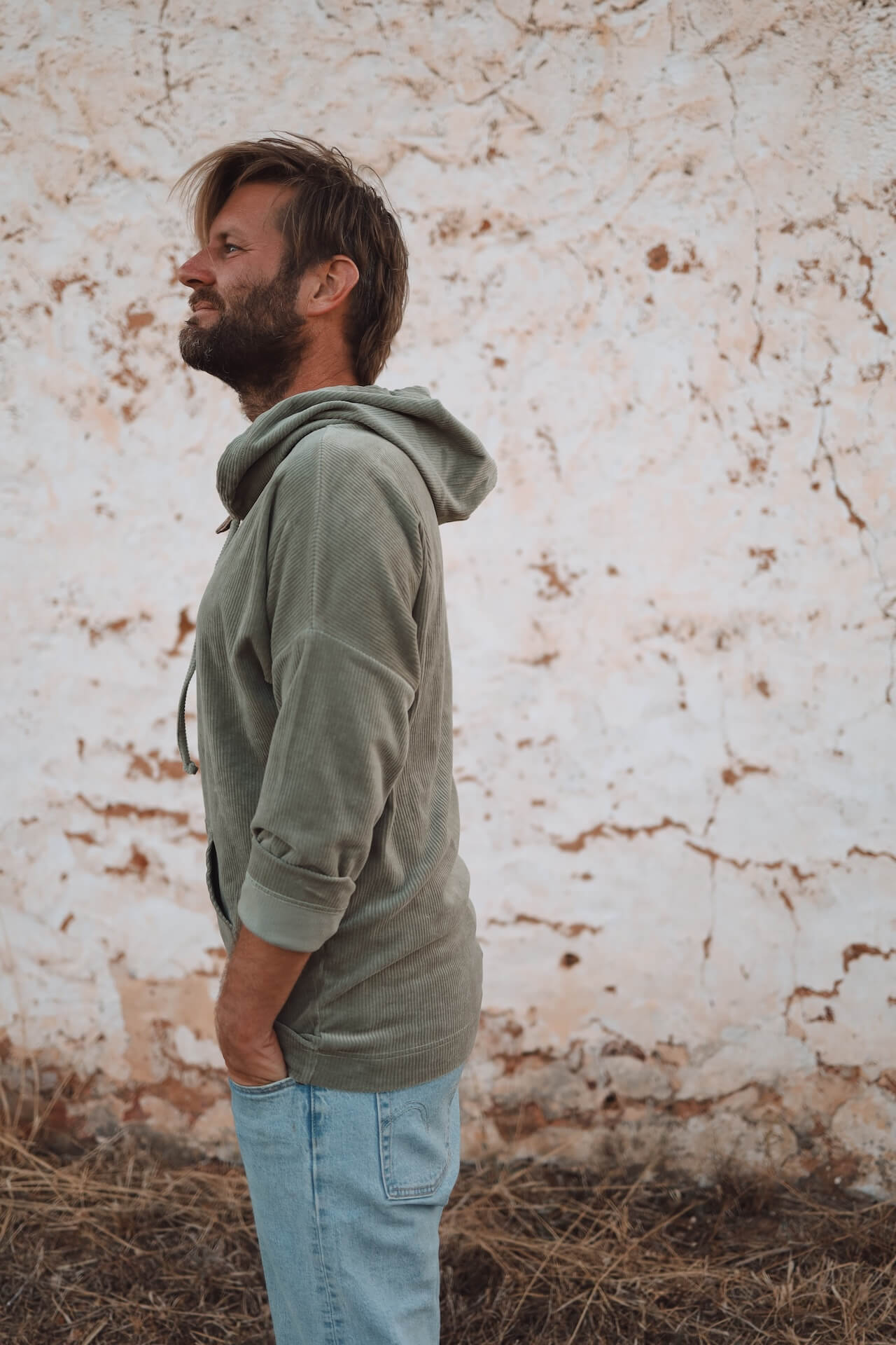 UNISEX Cord Hoodie FARO - Olive